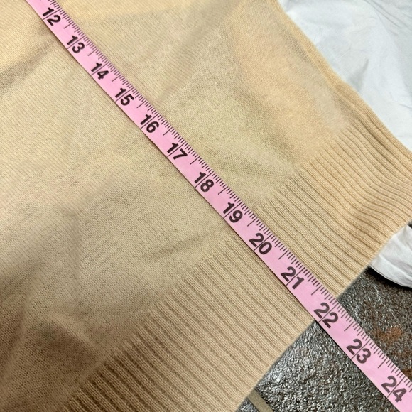 NEW NAADAM Cashmere Mixed Media Tie Back Pullover Sweater Shell Tan Small NWT - Picture 8 of 10